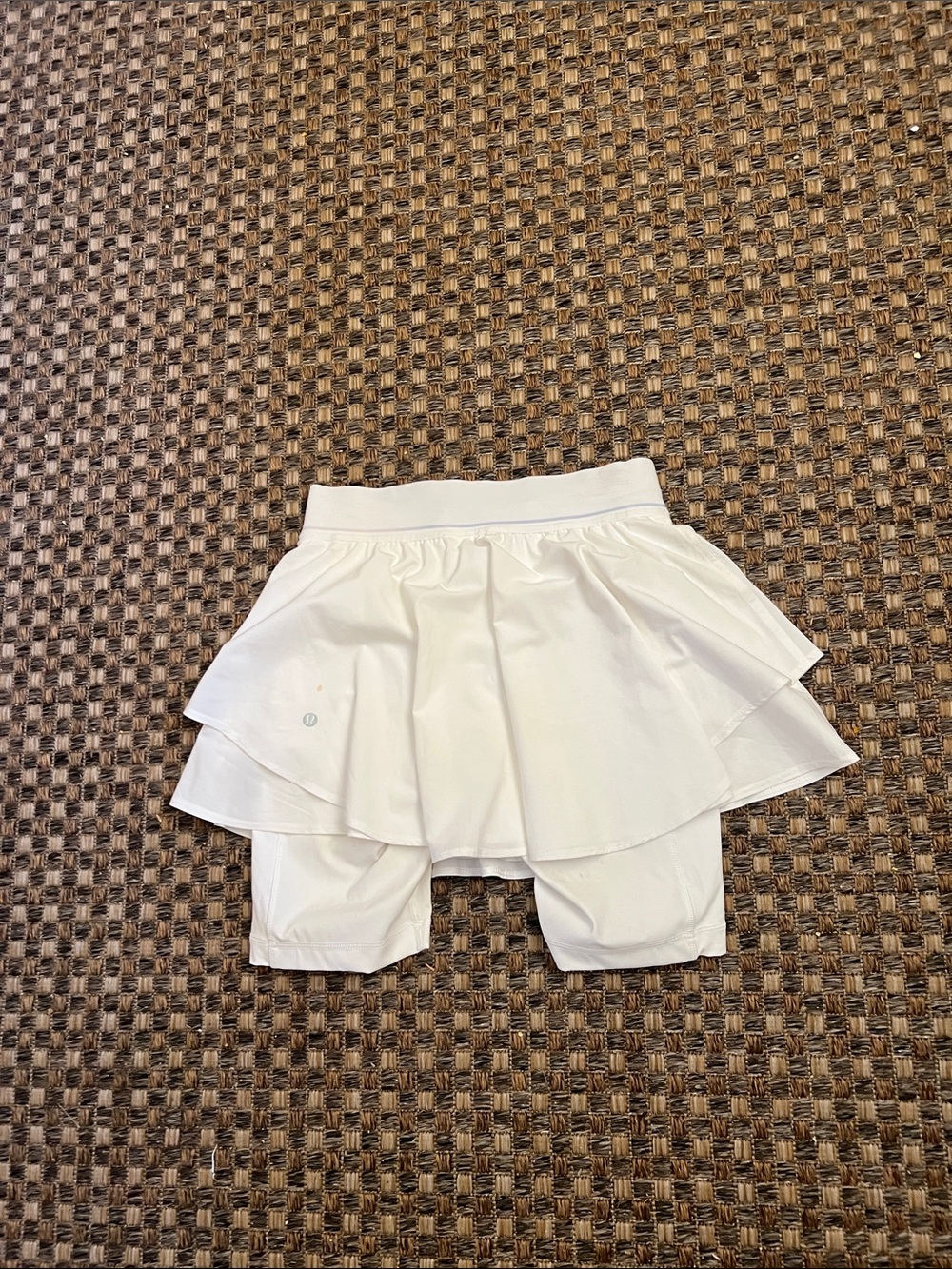 Lululemon White Layered Skort with Attached Shorts